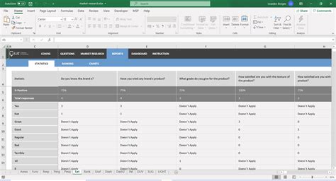 Market Research Excel Spreadsheet with Market Research Excel