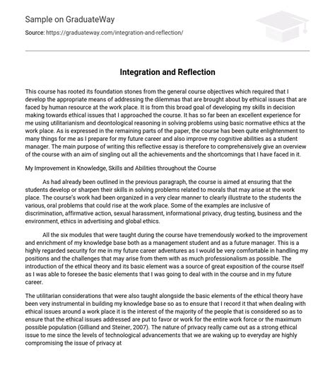 Marketing: Integration and Reflection, Essay Example