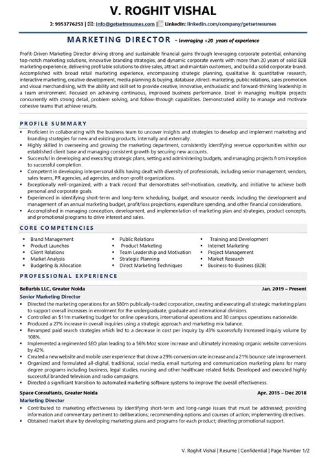 Marketing Director Resume Examples and Guide