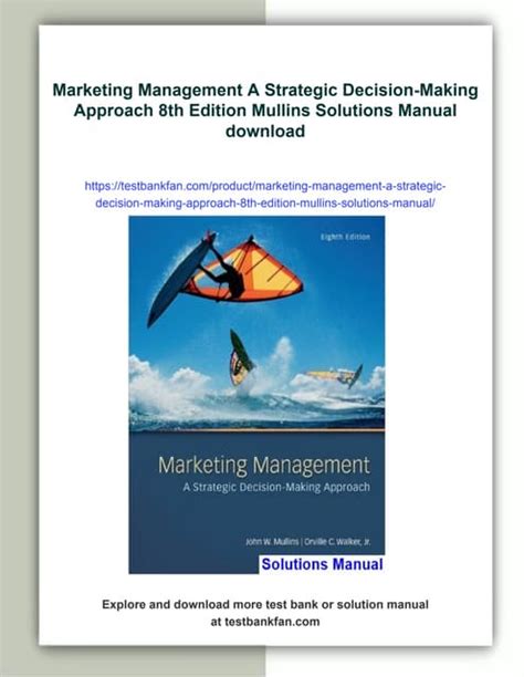 Marketing Management A Strategic Decision Making Approach 8th International Edition