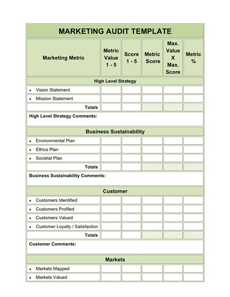 Marketing audit template in Word and Pdf formats page 2 of 5