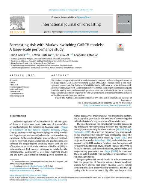 Markov switching model forecasting.  This notebook provides an example of the ...