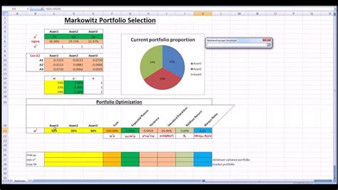 Markowitz Portfolio Selection with Excel Solver YouTube