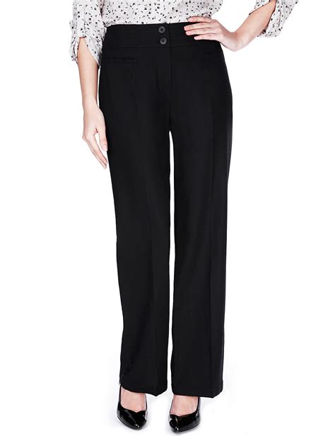 Marks and Spencer Womens Black Linen Trousers Size 8 Regular