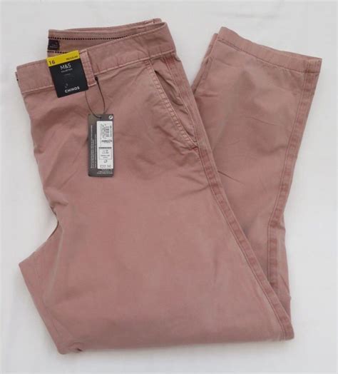 Marks and Spencer ladies dusted pink chinos, size 8 eBay