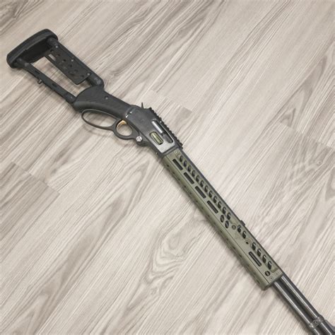 The wrist/grip area of the rear stock on the Marlin Dark Series 1895 has textured inserts. Sabastian “Bat” Mann This 1895 is fitted with a 16.17-inch cold hammer forged barrel that has a 11/16 ...