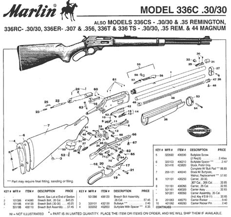 Marlin 336C, 336CS, 336ER, 336RC, 336T, 336TS Schematic W/ Parts List MARLIN / GLENFIELD. $1.50. In stock. Firearm Mfgr: MARLIN / GLENFIELD. Product #: PDF0243.. 