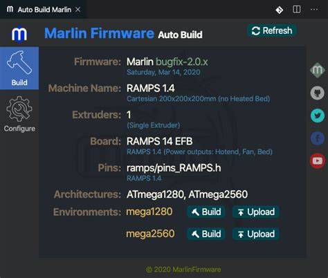 Marlin firmware builder.  Auto Build Marlin "Auto Build Marlin" provides a simplif...