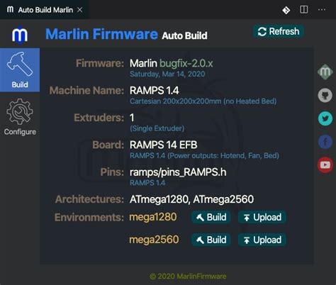 Marlin firmware update.  Download the latest Marlin source code Download Marlin Previous release...