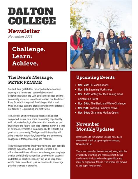 Maroon College Newsletter Template