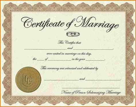 Marriage License Template