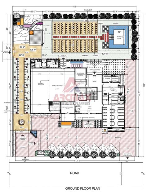 Marriage hall model plans drawing pdf.  Available column location scheme drawing and beam layou...