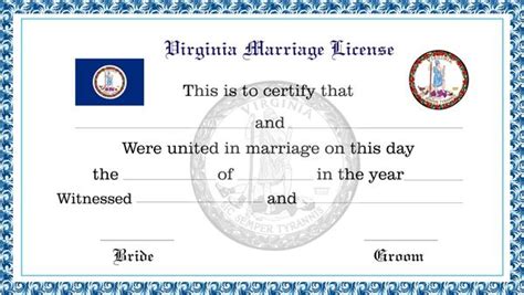 Marriage license virginia. .  ...