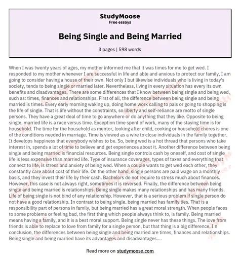 Marries Is Better Than Being Single - New York Essays