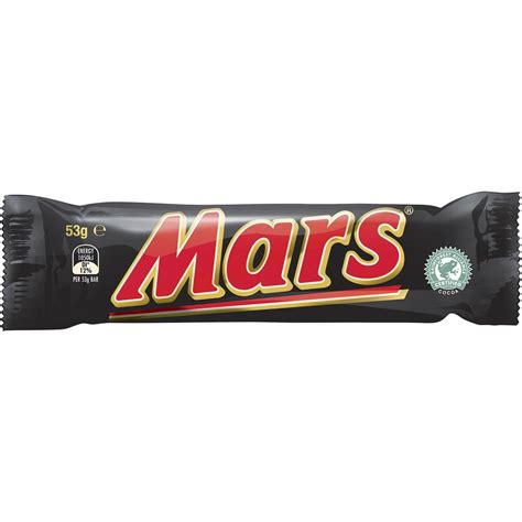 Mars bars. For the heavier consumer, Mars also created a King-Size version at 84 grams. This was recreated to be a Mars Duo which weighs the same but contains 2 smaller bars instead of a huge piece. A regular Mars bar contained 260 calories. Here are some types of Mars chocolate brand list that you might need: Mars Chocolate Almond Bars; Mars Midnight ... 
