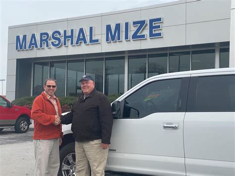 Marshal mize ford dealership. New 2024 Ford Maverick XLT AWD SuperCrew Stock Number 24224. See Important Disclosures Here. Quick View. Pricing Information. MSRP $35,540. Discounts up to: 1. - $500. Mize Price $35,040. Offer Disclosure. 
