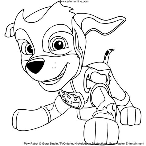 Marshall From Paw Patrol Mighty Pups Coloring Page Coloring Home in