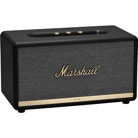 Marshall stanmore ii. Play your favorite tunes almost anywhere with this Marshall Stanmore speaker. It has Bluetooth 5.0 connectivity, so you can listen to music without remotes or wires, and its two 15W Class D amplifiers ensure precise, clean sound. This Marshall Stanmore speaker has a textured vinyl covering for added durability and style. 
