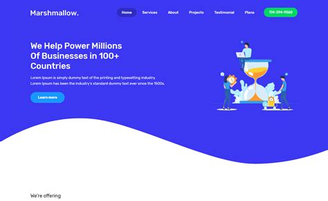 Marshmallow Free HTML5 CSS3 Landing Page Website Template