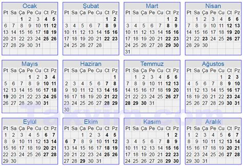 Mart 2014 Takvimi. 