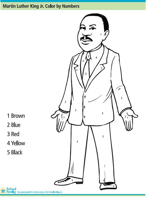 Martin Luther King Color By Number Printable
