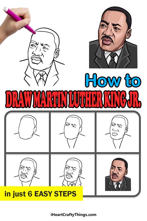 Martin Luther King Drawing Tutorial Easy Step by Step YouTube