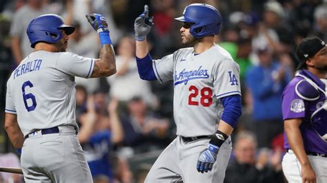 Martinez helps power Dodgers past Rockies 14-3 after a severe weather delay