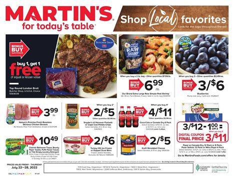 Martins ad. Shop at your local MARTIN'S at 240 Elizabeth Dr in Stephens City, VA for the best grocery selection, quality, & savings. Visit our pharmacy & gas station for great deals and rewards. 