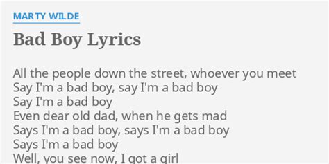 Marty Wilde - Bad Boy: listen with lyrics Deezer