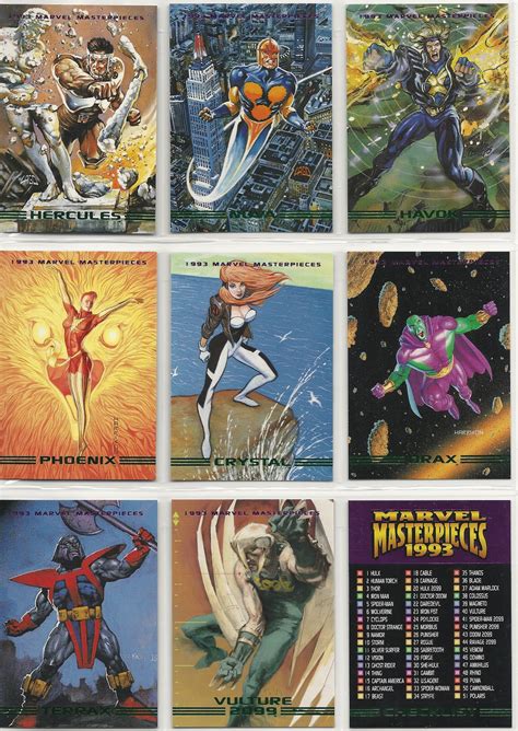 Marvel 1993 cards value. HULK 1993 Marvel Masterpieces card #1 Bill Sienkiewicz art Bruce Banner #1 [eBay] $3.99. Report It. 2023-12-21. Time Warp shows photos of completed sales. >Subscribe ($6/month) to see photos. OK. Hulk aka Bruce Banner - 1993 Skybox Marvel Masterpieces Trading Card #1 #1 [eBay] $1.99. 