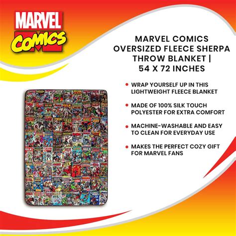 Marvel Comics Oversized Fleece Sherpa Throw Blanket - US