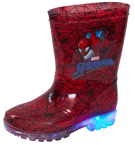 Marvel Spiderman Light Up Wellington Boots 13 UK Child Red