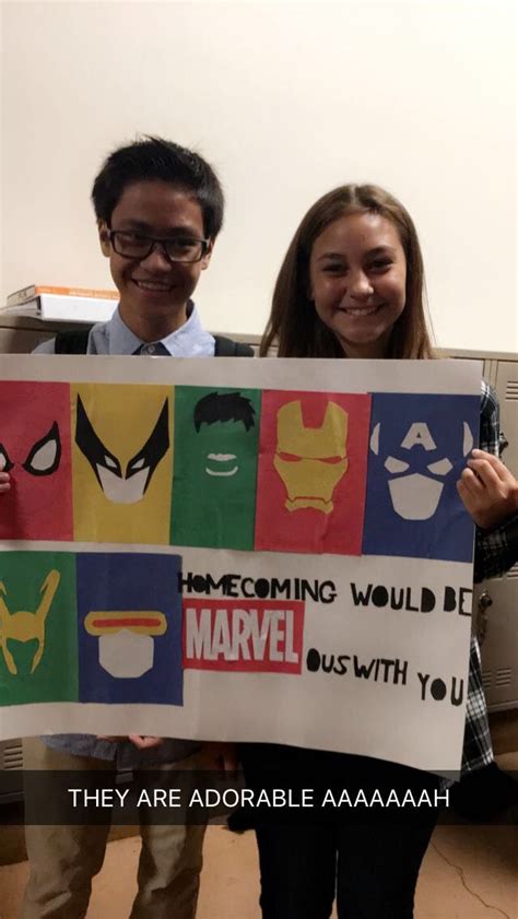Marvel hoco proposal. Invitations & Announcements. Invitations. Report this item to Etsy. $5.69. Silly String Homecoming Proposal Idea "It would be SILLY not to ask.. HOCO?" hoco proposal ideas. PromposalPrintables. 4.9. 