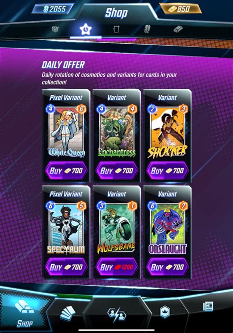 Marvel snap shop. Marvel Snap’s October 2023 Season starts from October 2, 2023 to November 6, 2023 at 8 PM Pacific Time. It features Elsa Bloodstone as the new Season Pass card with exclusive variants for Ghost Rider and Blade!New weekly card releases also include Man-Thing, Black Knight, Nico Minoru, and Werewolf By Night in this 5 week Season. Check out all … 
