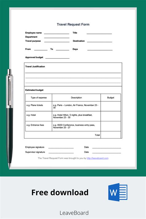 Marvelous Business Travel Request Form Template Excel Program Roadmap