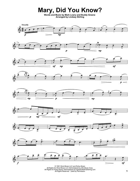 Mary, Did You Know? Sheet music for Violin (String …