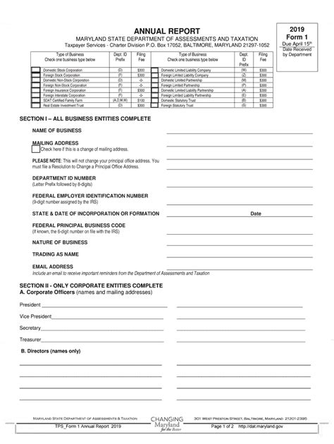 Maryland Business Personal Property Tax Form 1 2023