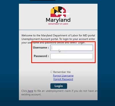 Please wait, initial page is loading... Maryland.gov; Welcome to the Claimant Portal. 