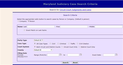 Maryland Judiciary Case Search. This website p