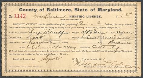 Maryland hunting license. Maryland Department of Natural Resources 