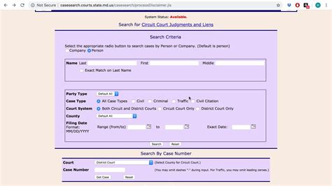 Marylnd case search. Maryland Judiciary Case Search. Maryland Judiciary Case Search. NOTICE: System available. This website provides public access to the case records of the Maryland Judiciary. Access to these records is governed by the Maryland Rules on Access to Court Records. Acceptance of the following agreement is required to continue. 