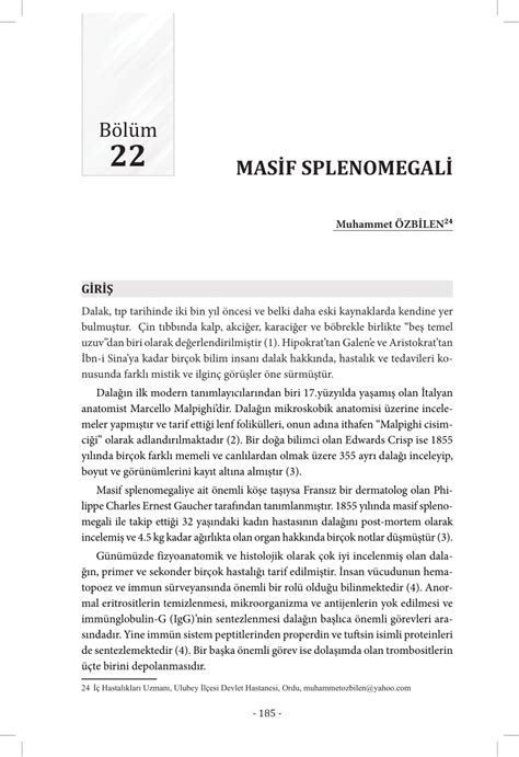 Masif Splenomegali Olgu.