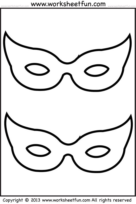 Masks worksheet