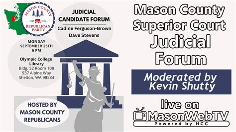 Mason county superior court zoom. Judge Ferguson-Brown was first appointed by Governor Inslee in 2022 to the Mason County Superior Court, where she became known for her fair, even-handed and well- considered decisions. Prior to this, she was the Mason County Superior Court Commissioner, presiding over a variety of matters including dissolutions with and without … 