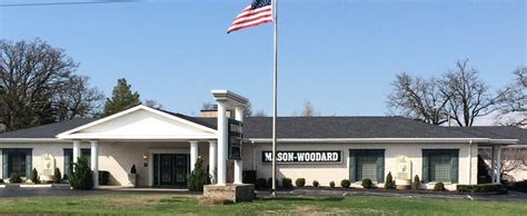 Joplin, MO 64801. Phone: (417) 781-1711. Fax: (417)-781-3916. Email: info@masonwoodard.com. Home. Obituaries. Why Come to Us. Our Difference. ... 2023 at the Mason-Woodard Chapel. Burial will follow at Osborne Memorial Cemetery. Arrangements have been entrusted to Mason-Woodard Mortuary & Crematory. Read Less. Service Details .... 