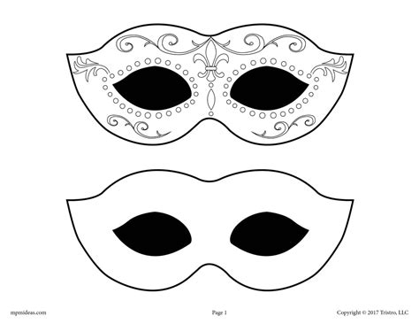 Masquerade Cut Out Printable Mask Template