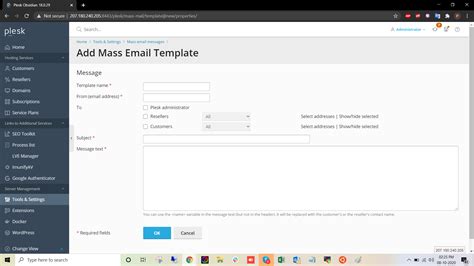Mass Mail Template