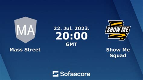 Jul 22, 2023 · 69 - 65 Finished Show Me Squad 22 Jul 2023, 13:00 FT About the match Mass Street is playing against Show Me Squad on Jul 22, 2023 at 8:00:00 PM UTC. This game is part of The Basketball Tournament. Here you can find previous Mass Street vs Show Me Squad results sorted by their H2H games. . 