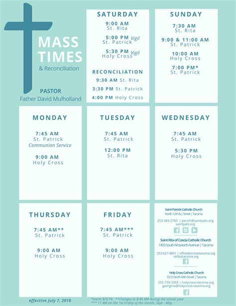 Mass times. Weekend Mass schedules, daily Mass times, church locator, parish website, church address, confession and adoration times. St. Joseph Catholic Church in North Bend, Ohio Saturday 3:00 pm Sunday 9:30 am 