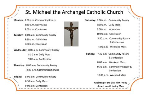 Mass times in St Michael